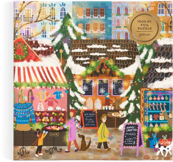 Joy Laforme Merry Market 1000 Piece Foil Puzzle in a Square Box