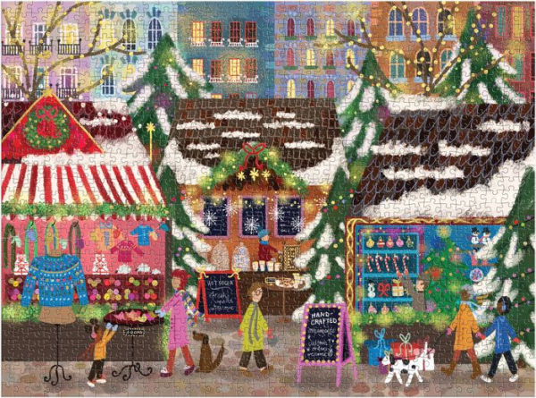 Joy Laforme Merry Market 1000 Piece Foil Puzzle in a Square Box