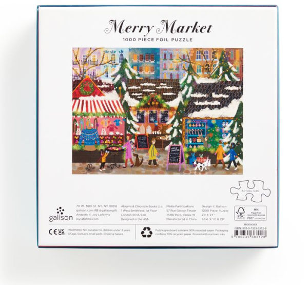 Joy Laforme Merry Market 1000 Piece Foil Puzzle in a Square Box