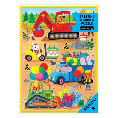Construction Site Birthday Greeting Card Puzzle
