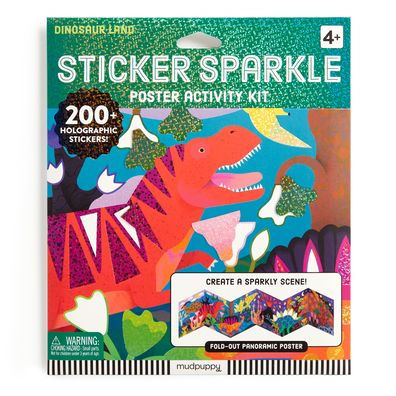 Dinosaur Land Sticker Sparkle Poster Activity Kit