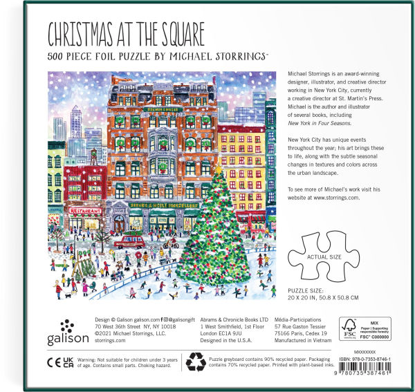 Michael Storrings Christmas at the Square 500 Piece Foil Puzzle