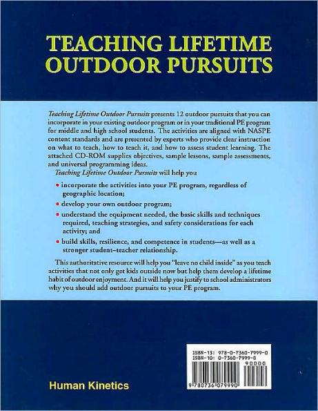 Teaching Lifetime Outdoor Pursuits / Edition 1