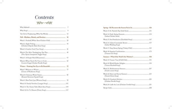 Sabbath Soup: Weekly Menus and Rhythms to Make Space for a Day of Rest