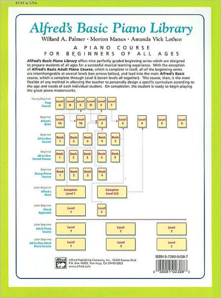 Alfred's Basic Piano Prep Course Technic, Bk C: For the Young Beginner