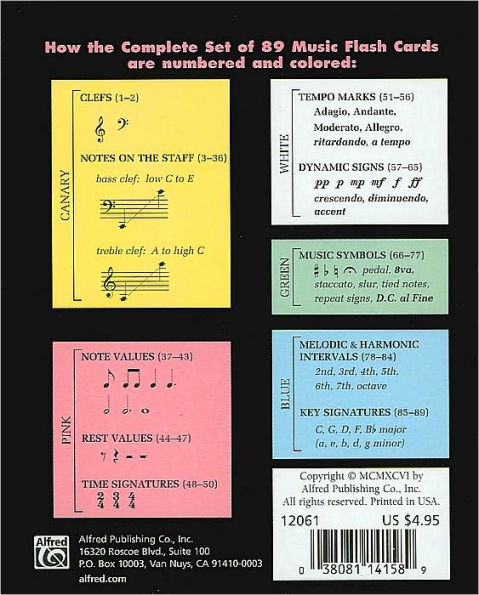 Complete Color-Coded Flash Cards: For All Beginning Music Students