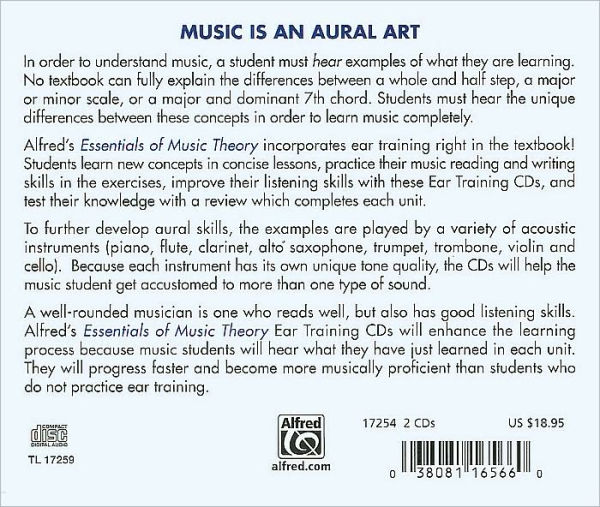 Alfred's Essentials of Music Theory, Bk 1-3: Ear Training, 2 CDs