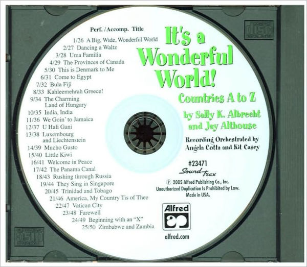 It's a Wonderful World (Countries A-Z): 25 Unison Songs for Young Singers (SoundTrax)