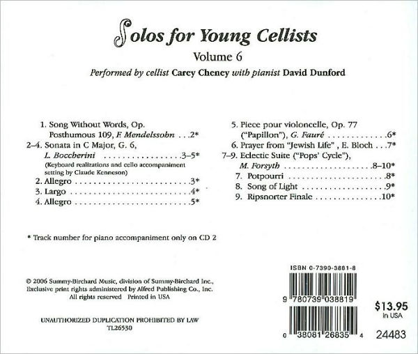 Solos for Young Cellists, Vol 6: Selections from the Cello Repertoire