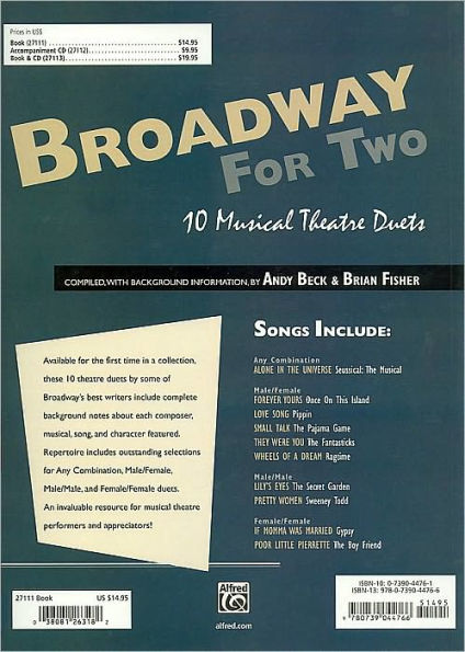 Broadway for Two: 10 Musical Theatre Duets