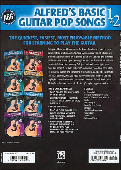 Alfred's Basic Guitar Pop Songs, Bk 1 & 2: The Most Popular Method for Learning How to Play, Book & CD