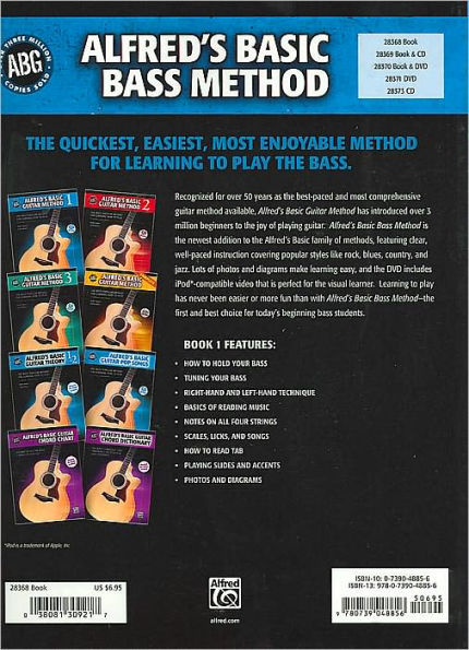 Alfred's Basic Bass Method, Bk 1: The Most Popular Method for Learning How to Play