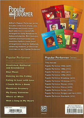 Popular Performer Rodgers And Hart The Songs Of Richard Rodgers