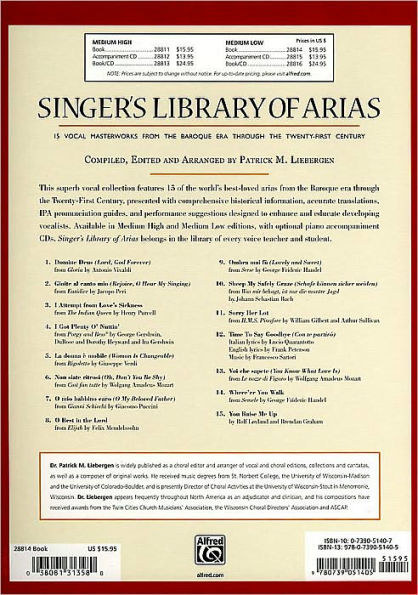 Singer's Library of Arias: Medium Low Voice