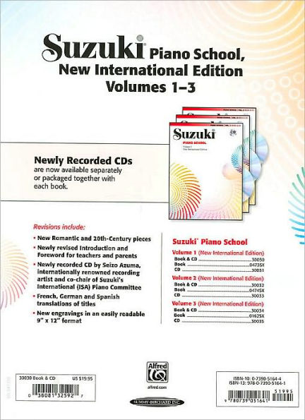 Suzuki Piano School, Vol 1: Book & CD
