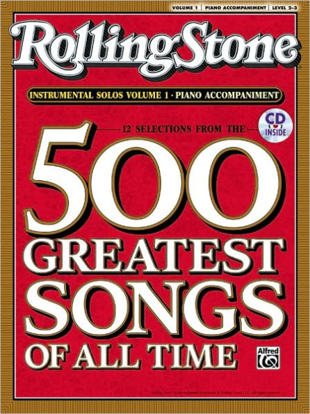 Selections from Rolling Stone Magazine's 500 Greatest Songs of All Time (Instrumental Solos), Vol 1: Piano Acc., Book & CD