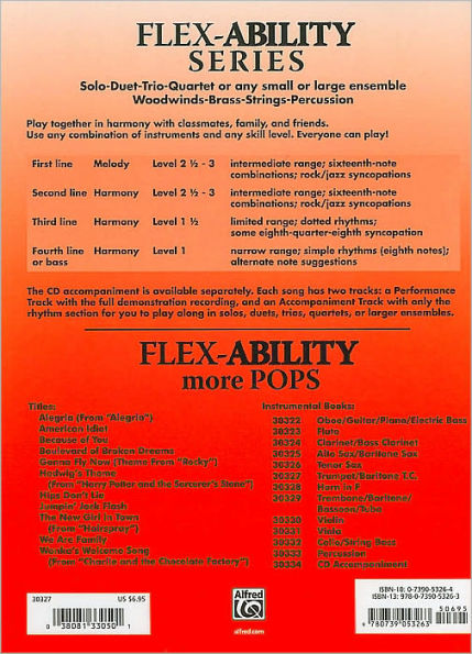 Flex-Ability More Pops -- Solo-Duet-Trio-Quartet with Optional Accompaniment: Trumpet/Baritone T.C.