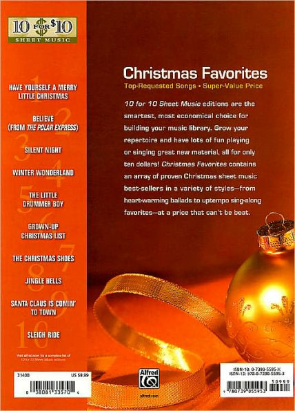 10 for 10 Sheet Music Christmas Favorites: Piano/Vocal/Chords