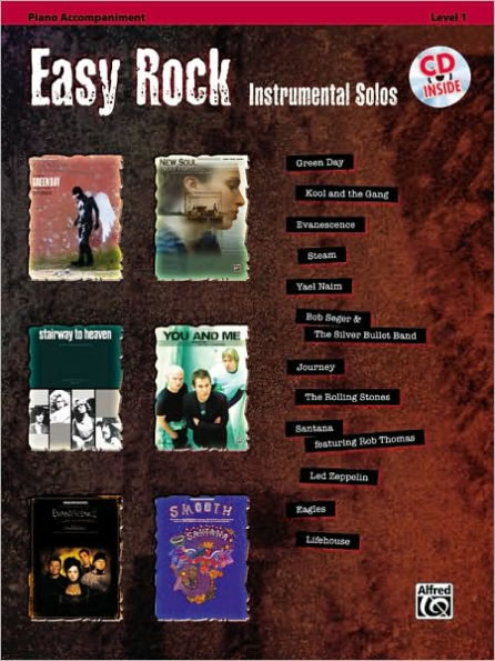 Easy Rock Instrumental Solos, Level 1: Piano Acc., Book & CD