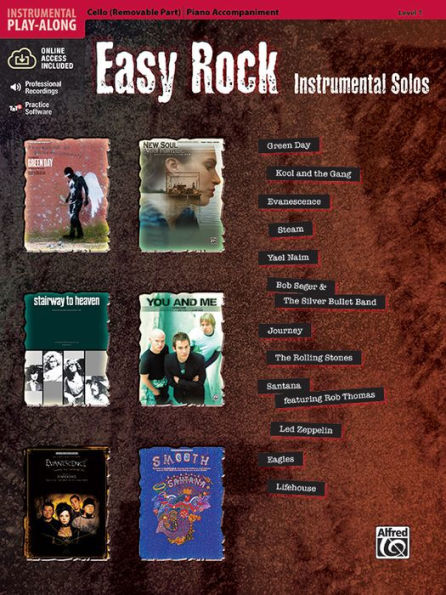 Easy Rock Instrumental Solos for Strings, Level 1: Cello, Book & Online Audio/Software