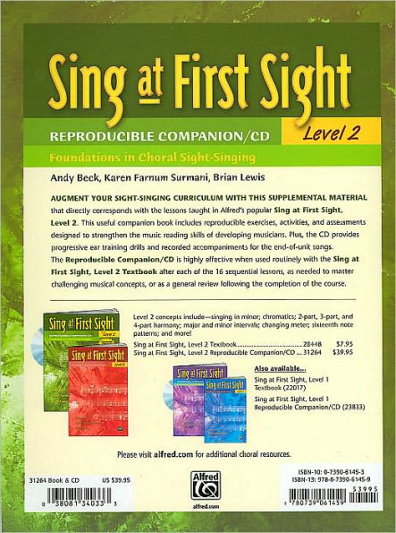 Sing at First Sight, Level 2: Reproducible Companion/CD - Foundations in Choral Sight-Singing