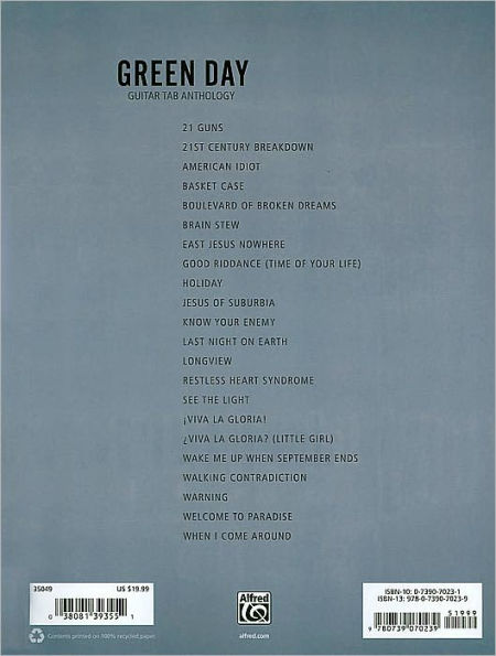 Green Day - Guitar Tab Anthology