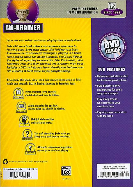 No-Brainer Play Bass: We Make Playing Bass a No-Brainer!, Book & DVD