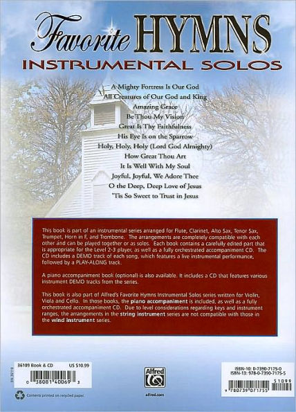 Favorite Hymns Instrumental Solos: Flute, Book & CD