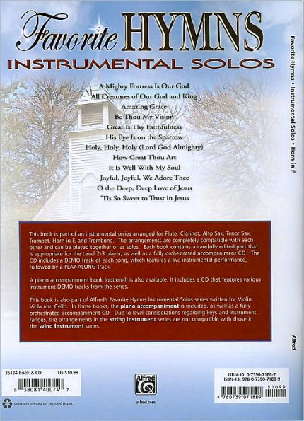 Favorite Hymns Instrumental Solos: Horn in F, Book & CD