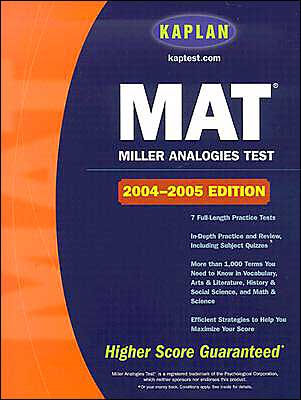 Kaplan Mat Miller Analogies Test By Kaplan Paperback