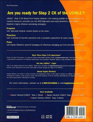 Kaplan Medical Usmle Step 2 Ck Qbook By Kaplan Medical