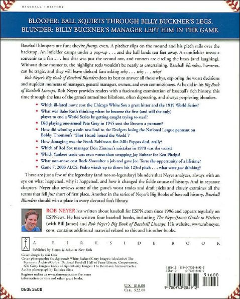 Rob Neyer's Big Book of Baseball Blunders: A Complete Guide to the Worst Decisions and Stupidest Moments in Baseball History