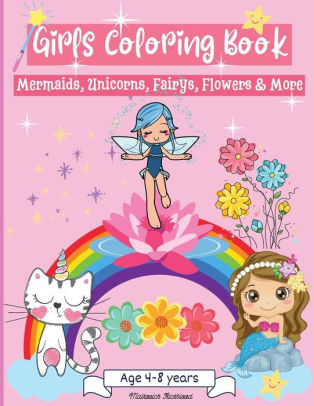 Girls Coloring Book Age 4-8 years: Amazing Coloring Pages for Girls Age