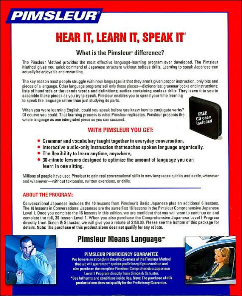 Pimsleur Japanese Conversational Course - Level 1 Lessons 1-16 CD: Learn to Speak and Understand Japanese with Pimsleur Language Programs