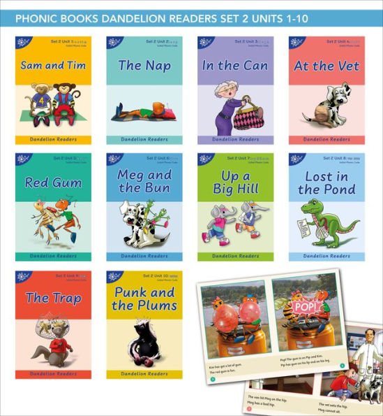 Phonic Books Dandelion Readers Set 2 Units 1-10 Sam and Tim (Alphabet Code Blending 4 and 5 Sound Words): Decodable Books for Beginner Readers Alphabet Code Blending 4 and 5 Sound Words
