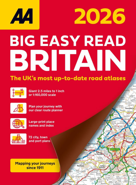 AA Big Easy Read Atlas Britain 2026 Spiral