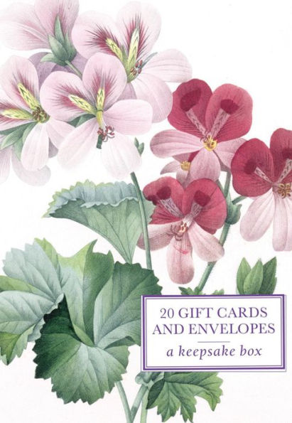 Tin Box of 20 Gift Cards and Envelopes: Redoute Geranium: A keepsake tin box featuring 20 high-quality fine-art gift cards and envelopes