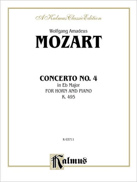 Horn Concerto No. 4 in E-flat Major, K. 495: Part(s)