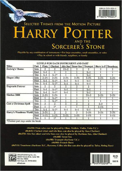 Selected Themes from the Motion Picture Harry Potter and the Sorcerer's Stone (Solo, Duet