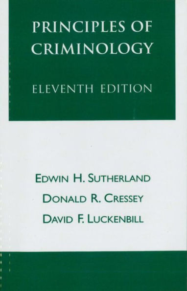 Principles of Criminology