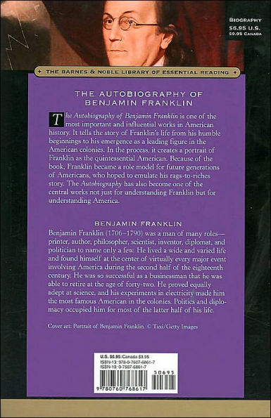 The Autobiography of Benjamin Franklin (Barnes & Noble Library of Essential Reading)