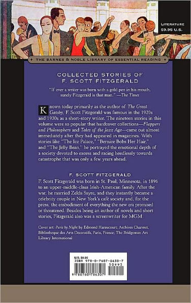 Collected Stories of F. Scott Fitzgerald: Flappers and Philosophers and Tales of the Jazz Age (Barnes & Noble Library of Essential Reading)