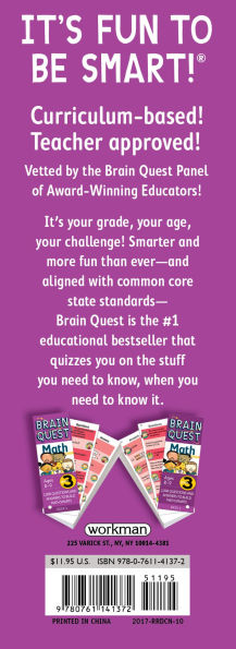 Brain Quest 3rd Grade Math Q&A Cards: 1000 Questions and Answers to Challenge the Mind. Curriculum-based! Teacher-approved!
