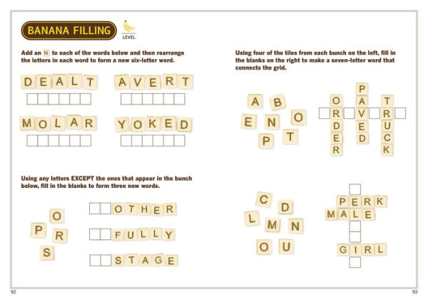 Bananagrams! The Official Book: 575 Appealing Word Challenges That Will Drive You Bananas!