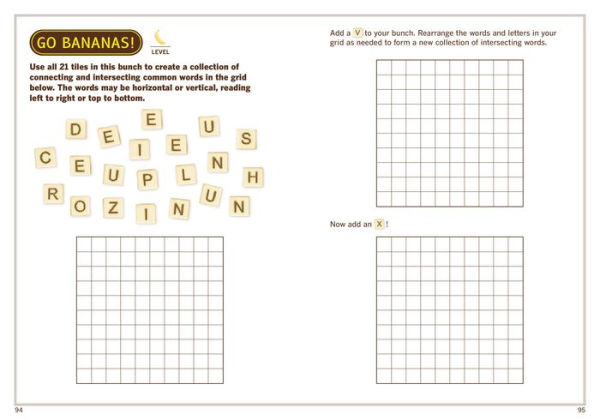 Bananagrams! The Official Book: 575 Appealing Word Challenges That Will Drive You Bananas!