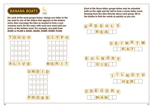 Bananagrams! The Official Book: 575 Appealing Word Challenges That Will Drive You Bananas!