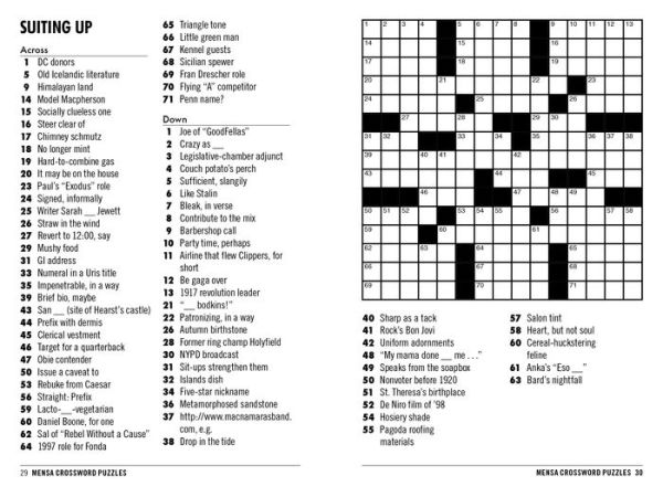 Mensa 10-Minute Crossword Puzzles