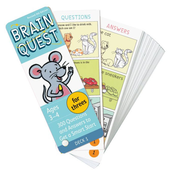 Brain Quest for Threes Q&A Cards: 300 Questions and Answers to Get a Smart Start. Teacher-approved!