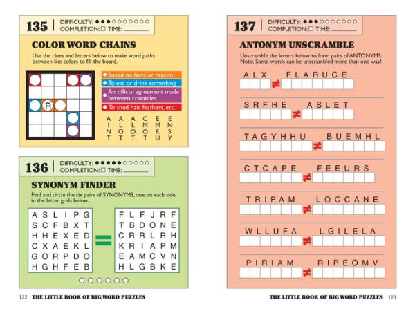 The Little Book of Big Word Puzzles: Over 400 Synonym Scrambles, Crossword Conundrums, Word Searches & Other Brain-Tickling Word Games