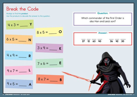 star wars workbook 3rd grade math by workman publishing claire piddock paperback barnes noble